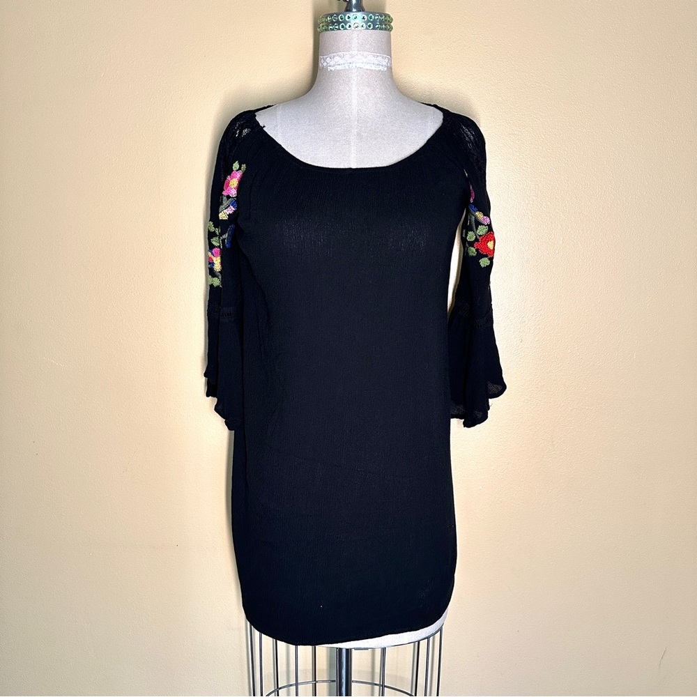 Blue Island Black & Floral Cover Up